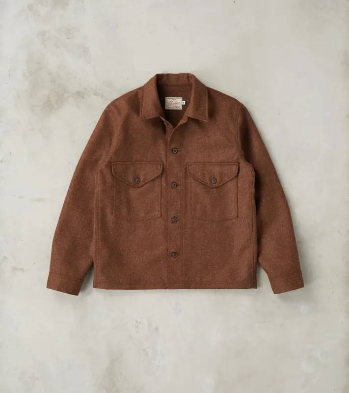 Skyline Overshirt - A.Moon® Shetland Plain Twill - Tobacco Brown Mix sold by Division Road