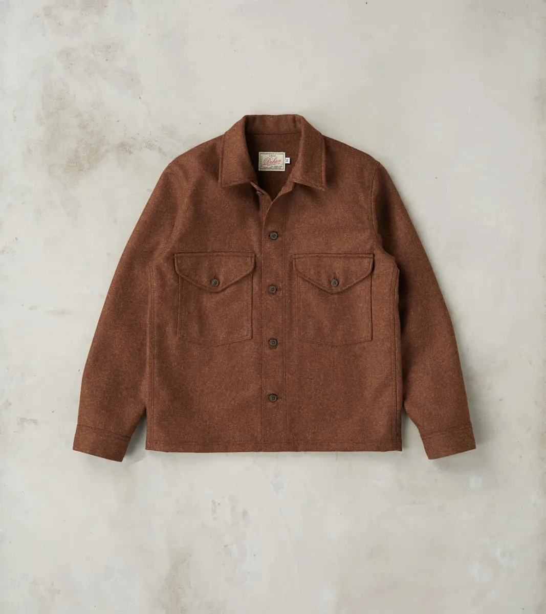 Skyline Overshirt - A.Moon® Shetland Plain Twill - Tobacco Brown Mix sold by Division Road