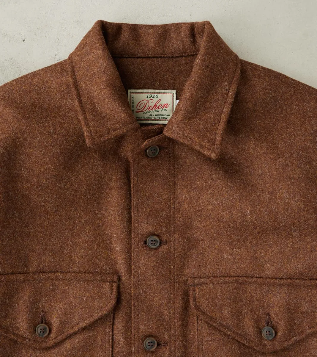 Skyline Overshirt - A.Moon® Shetland Plain Twill - Tobacco Brown Mix sold by Division Road product image thumbnail 4