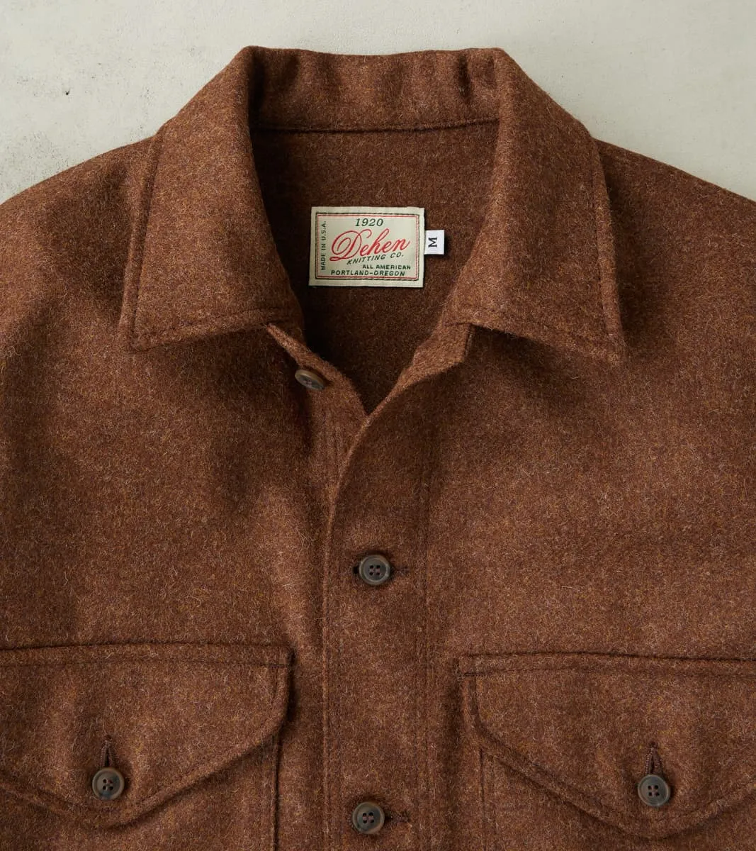 Skyline Overshirt - A.Moon® Shetland Plain Twill - Tobacco Brown Mix sold by Division Road product image thumbnail 3