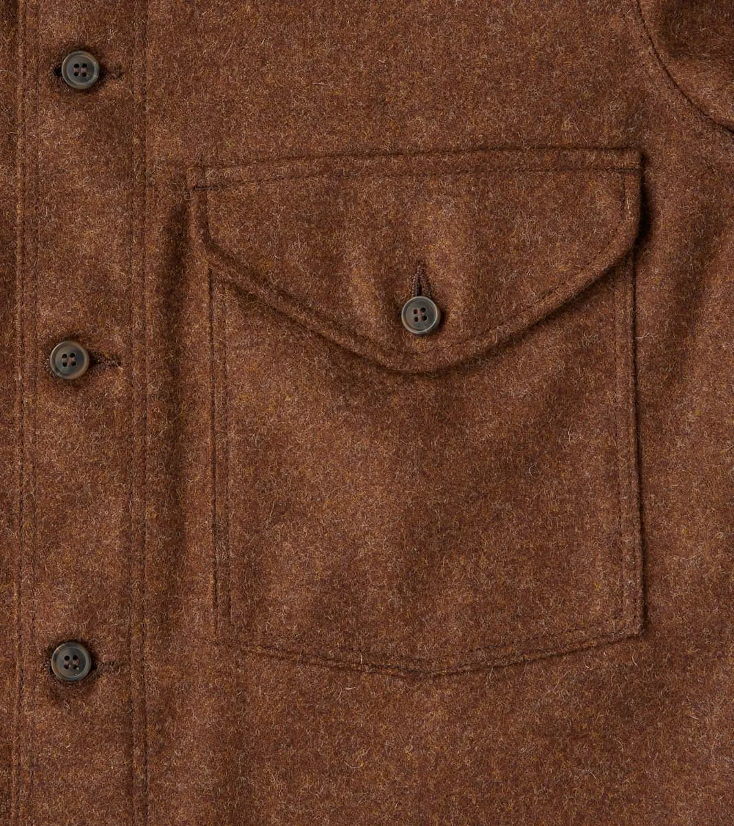 Skyline Overshirt - A.Moon® Shetland Plain Twill - Tobacco Brown Mix sold by Division Road product image thumbnail 5