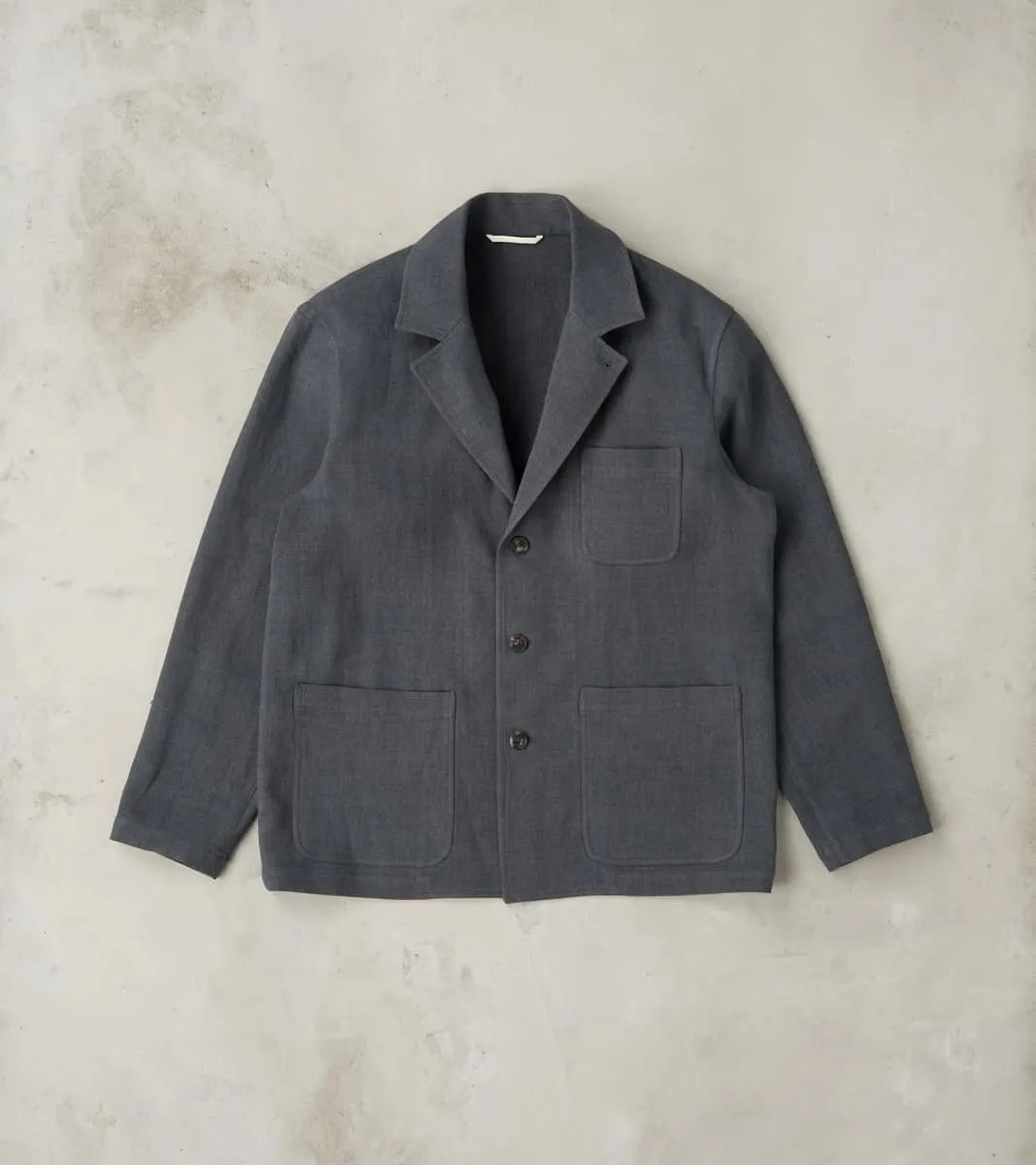 Belgium Linen & Wool Traveler Jacket - Anthracite sold by Division Road