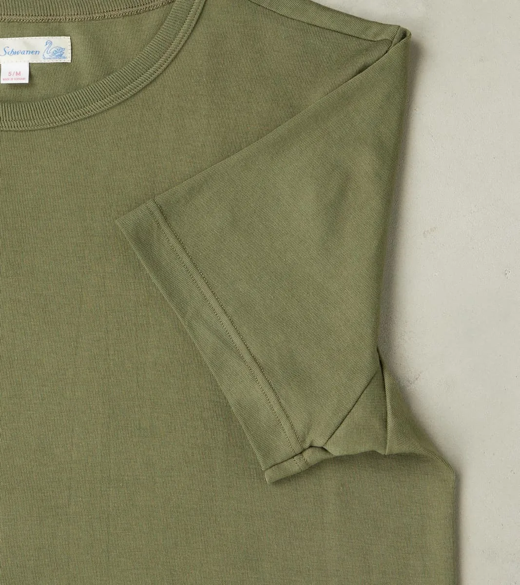 1950s Good Originals - 4.6oz Loopwheeled 1-Thread T-Shirt - 40 Army sold by Division Road product image thumbnail 5