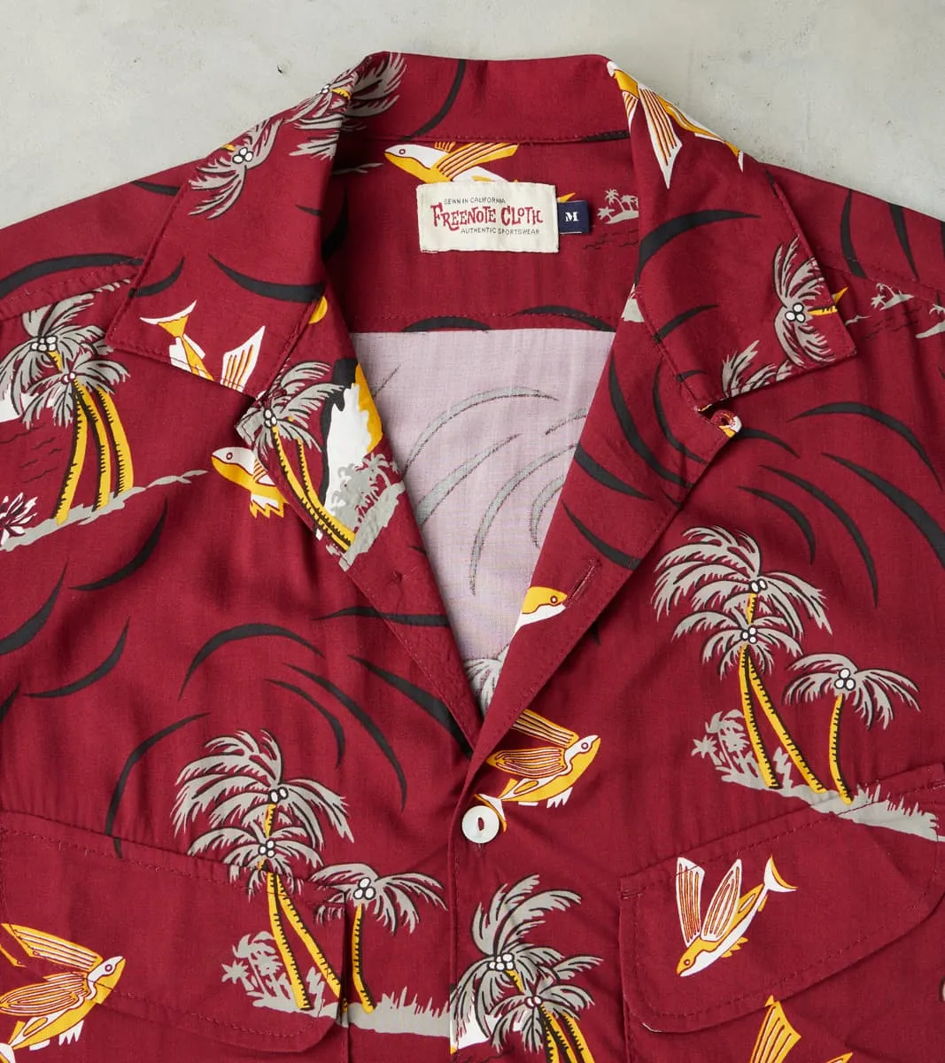Dean - Double Pocket Rayon Camp - Burgundy Flying Fish sold by Division Road product image thumbnail 3