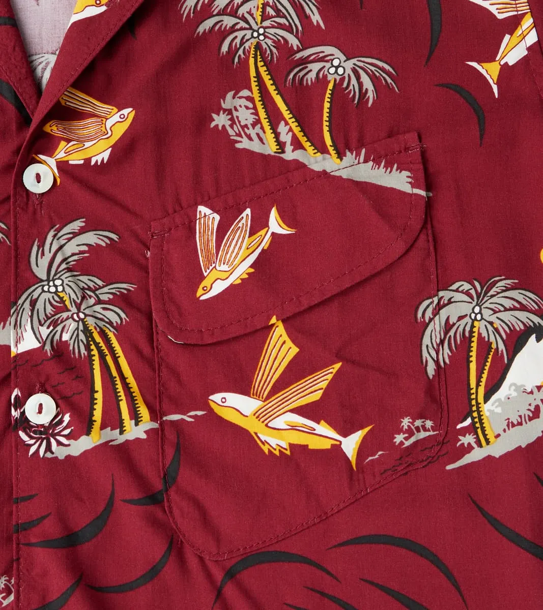 Dean - Double Pocket Rayon Camp - Burgundy Flying Fish sold by Division Road product image thumbnail 5