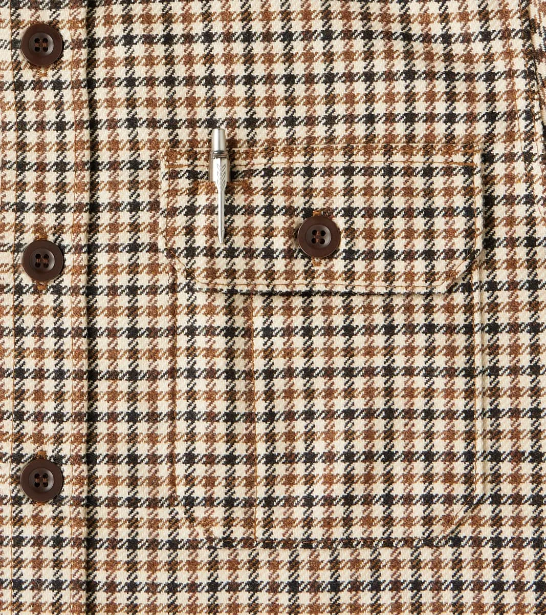DR 434-BGC - CPO Shirt - Fox Brothers® Wool Saddle Brown Gun Club Twill Flannel sold by Division Road product image thumbnail 5