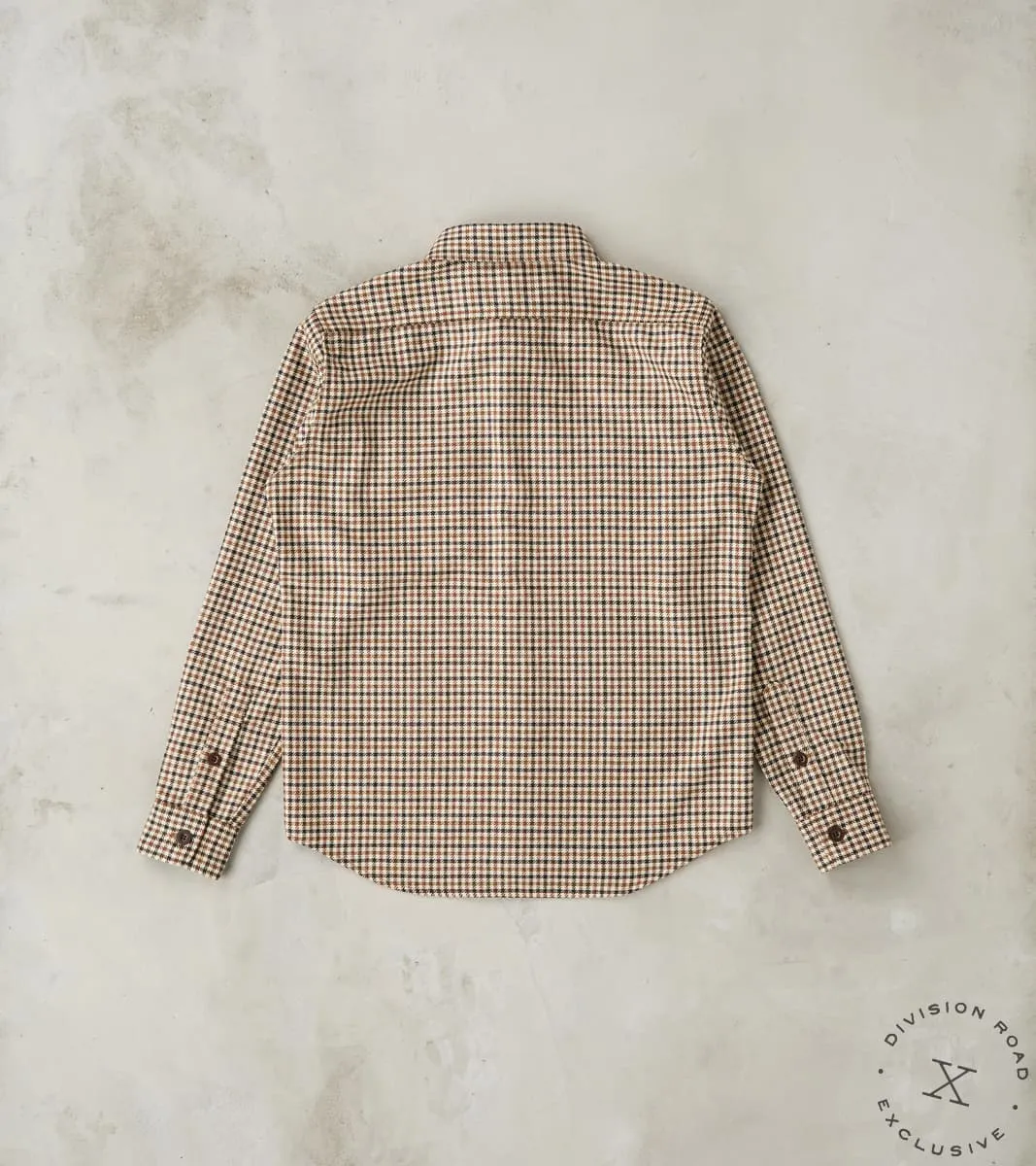 DR 434-BGC - CPO Shirt - Fox Brothers® Wool Saddle Brown Gun Club Twill Flannel sold by Division Road product image thumbnail 2