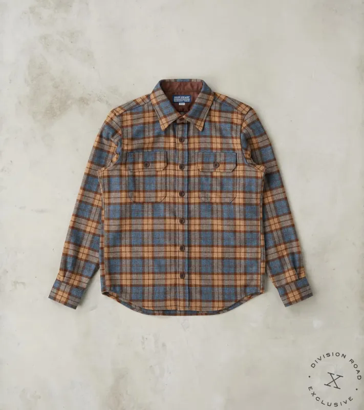 DR 434-TBC - CPO Shirt - Fox Brothers® Wool Tuscan Brown Check Twill Flannel made by Iron Heart