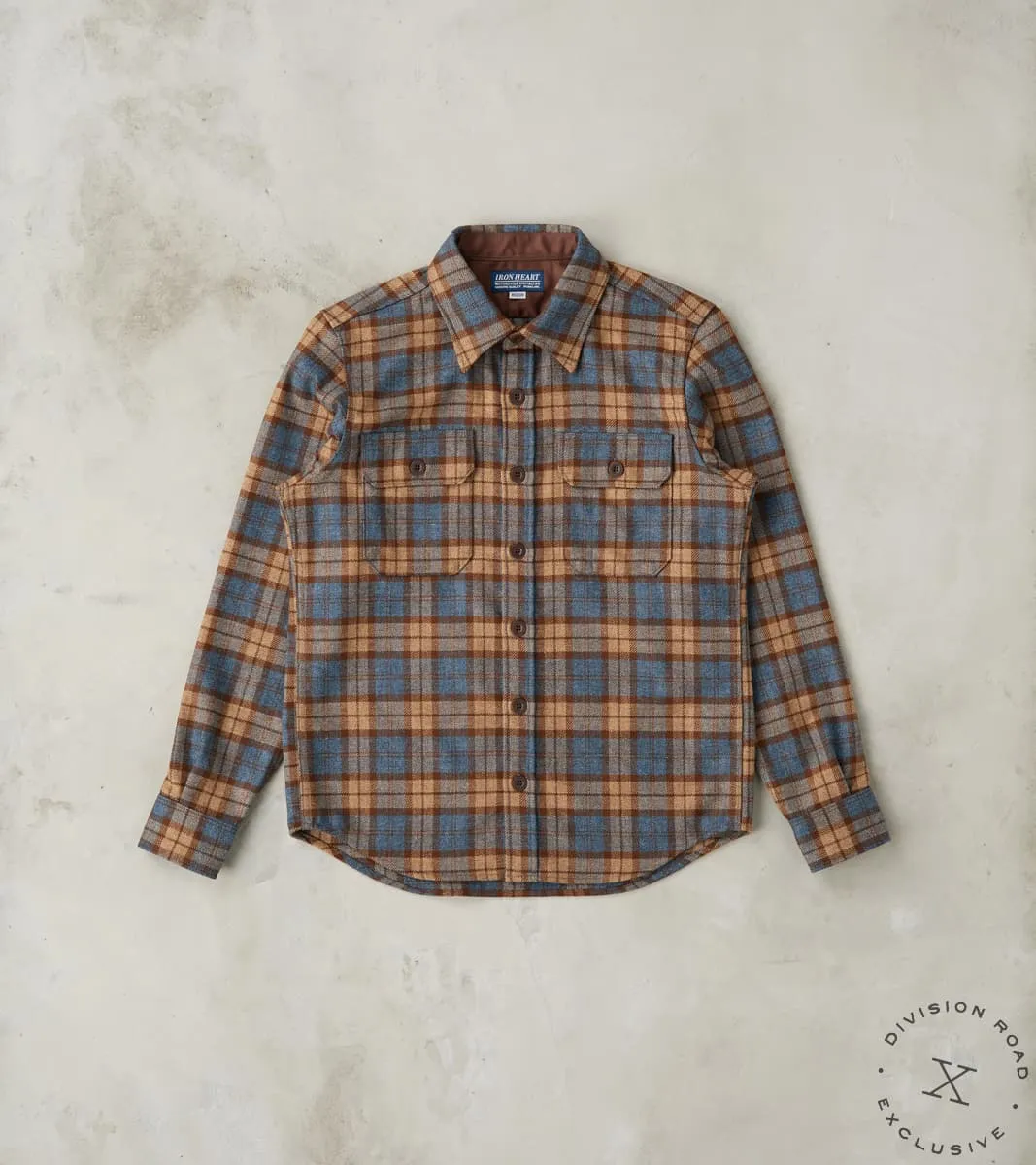 DR 434-TBC - CPO Shirt - Fox Brothers® Wool Tuscan Brown Check Twill Flannel sold by Division Road
