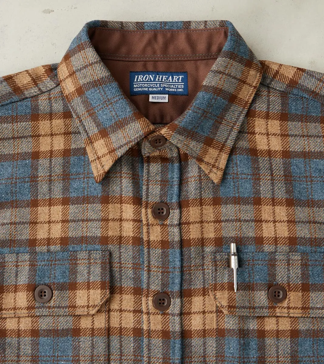 DR 434-TBC - CPO Shirt - Fox Brothers® Wool Tuscan Brown Check Twill Flannel sold by Division Road product image thumbnail 3