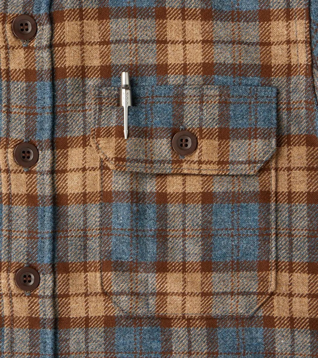 DR 434-TBC - CPO Shirt - Fox Brothers® Wool Tuscan Brown Check Twill Flannel sold by Division Road product image thumbnail 5