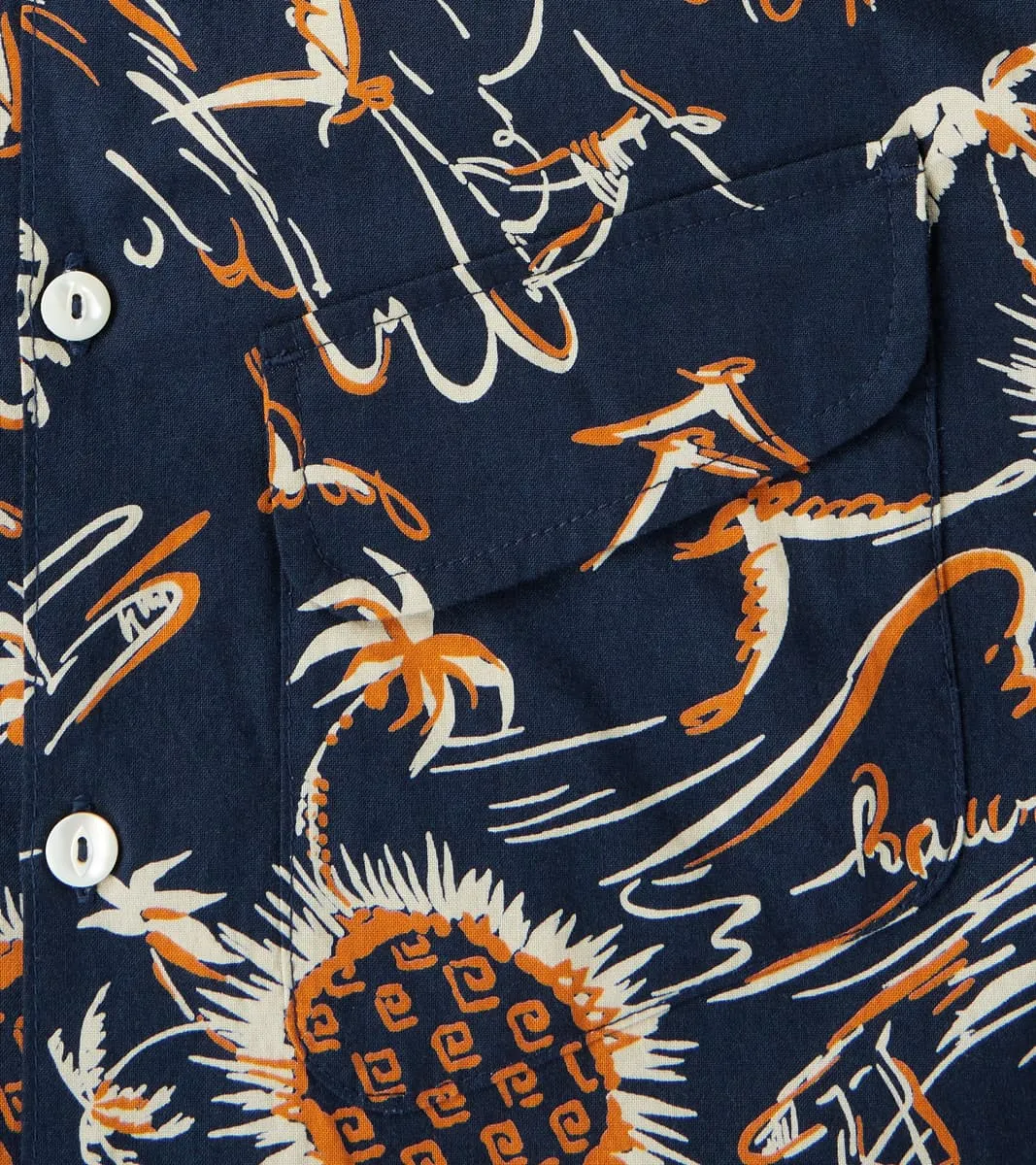 Dean - Double Pocket Japanese Poplin Camp - Navy Aloha sold by Division Road product image thumbnail 5