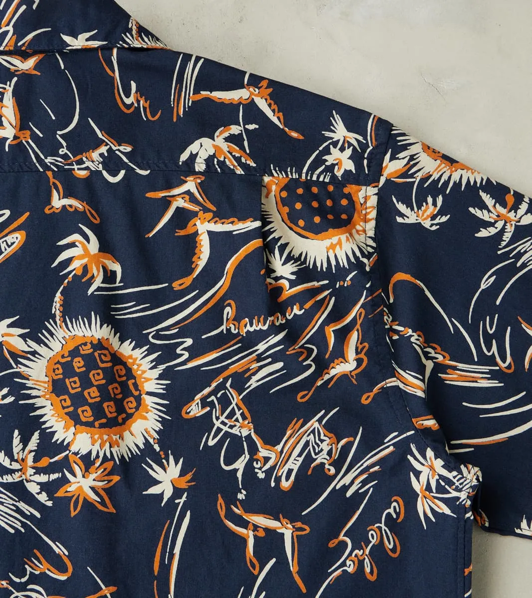 Dean - Double Pocket Japanese Poplin Camp - Navy Aloha sold by Division Road product image thumbnail 4