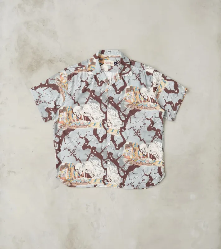 Hawaiian - Rayon Camp - Light Blue Skeleton sold by Division Road