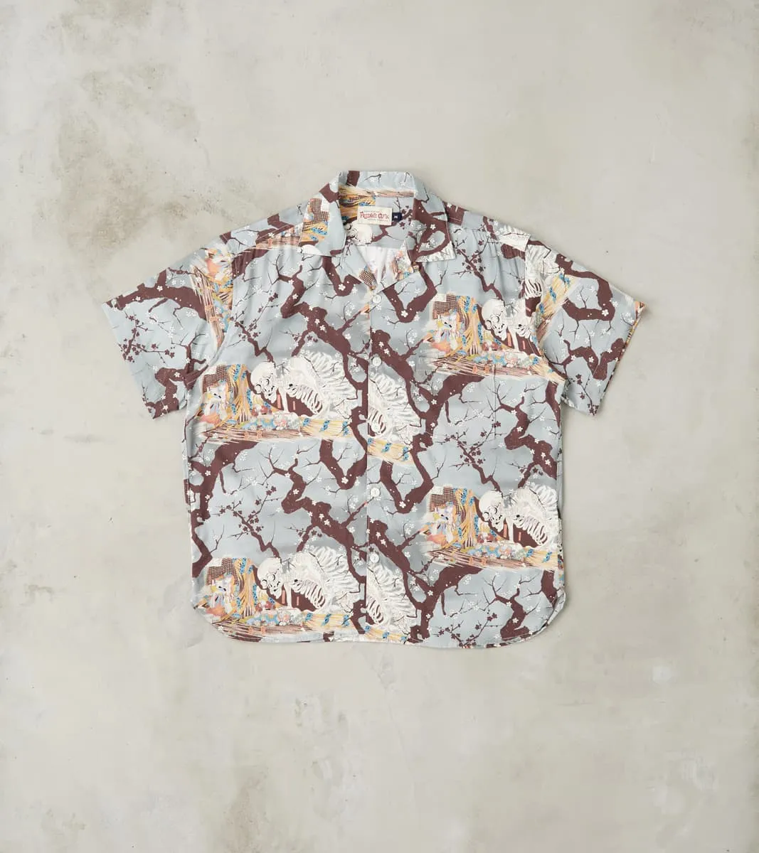 Hawaiian - Rayon Camp - Light Blue Skeleton sold by Division Road