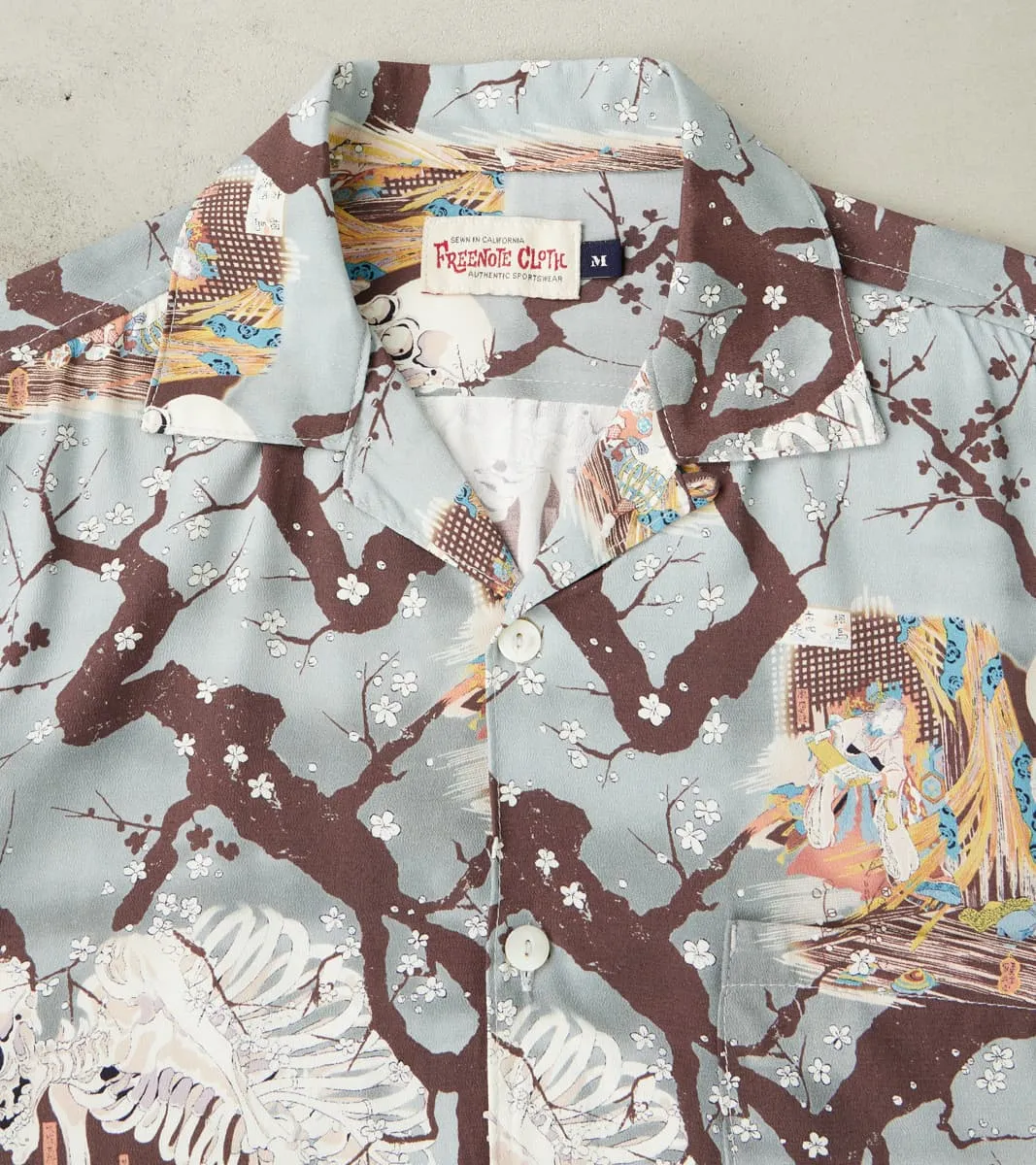 Hawaiian - Rayon Camp - Light Blue Skeleton sold by Division Road product image thumbnail 3