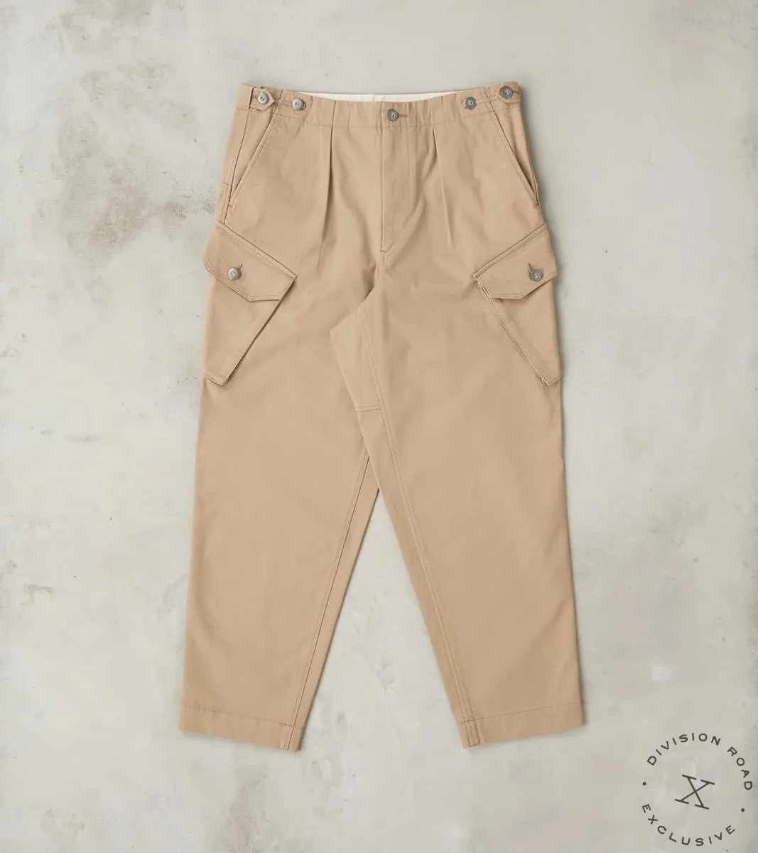 Swiss Army Cargo Trousers - Desert Japanese High Density Twill sold by Division Road