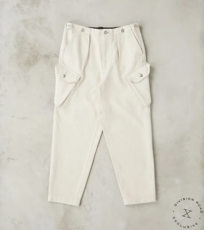 Swiss Army Cargo Trousers - Natural Tailors Selvedge Denim sold by Division Road