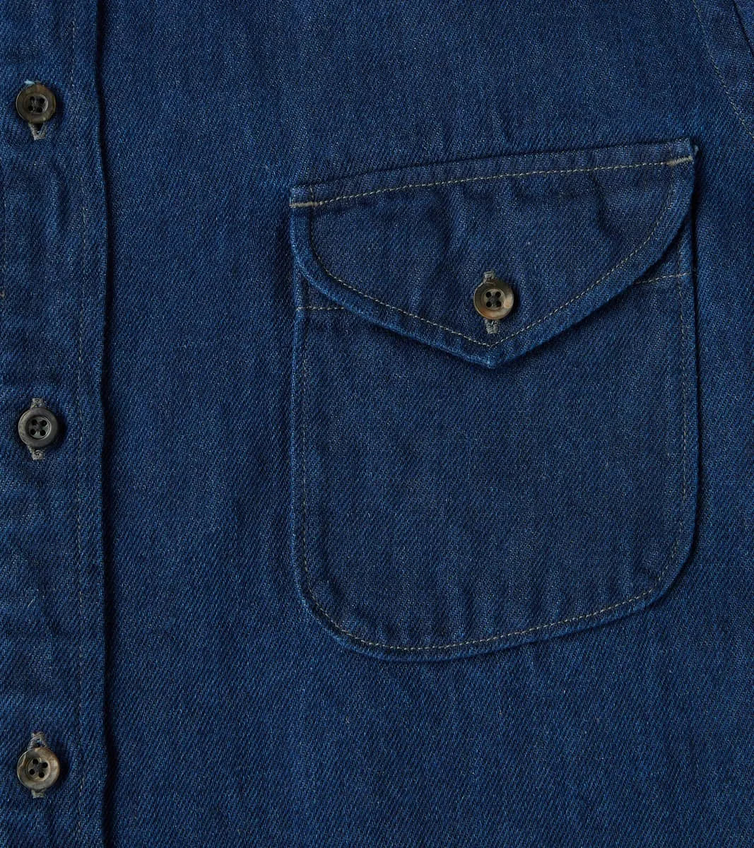 American Camp Shirt - Natural Indigo Linen Cotton Selvedge Denim sold by Division Road product image thumbnail 5