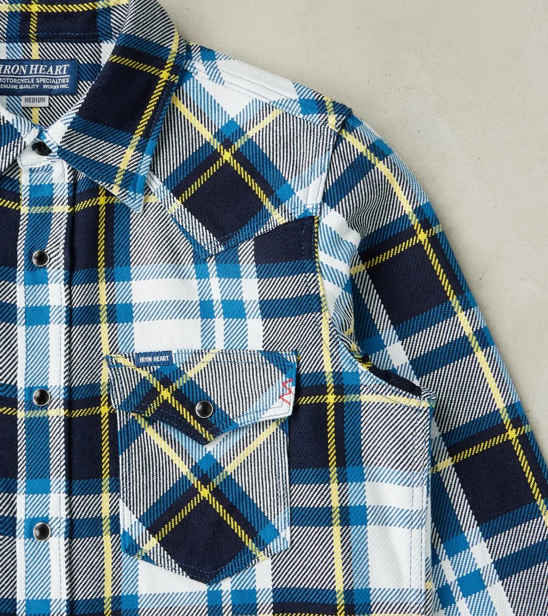 390-BLU - Western- 9oz Selvedge Flannel American Blue Check sold by Division Road product image thumbnail 5