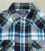 390-BLU - Western- 9oz Selvedge Flannel American Blue Check sold by Division Road