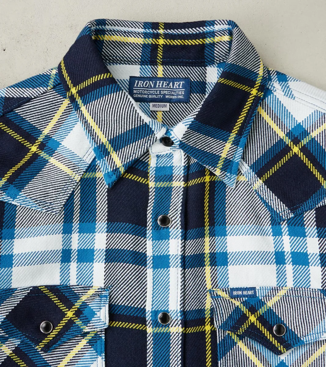 390-BLU - Western- 9oz Selvedge Flannel American Blue Check sold by Division Road product image thumbnail 3