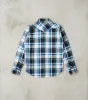 390-BLU - Western- 9oz Selvedge Flannel American Blue Check sold by Division Road