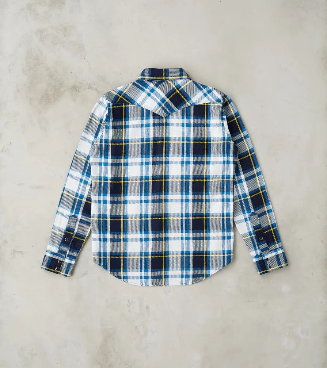 390-BLU - Western- 9oz Selvedge Flannel American Blue Check sold by Division Road product image thumbnail 2