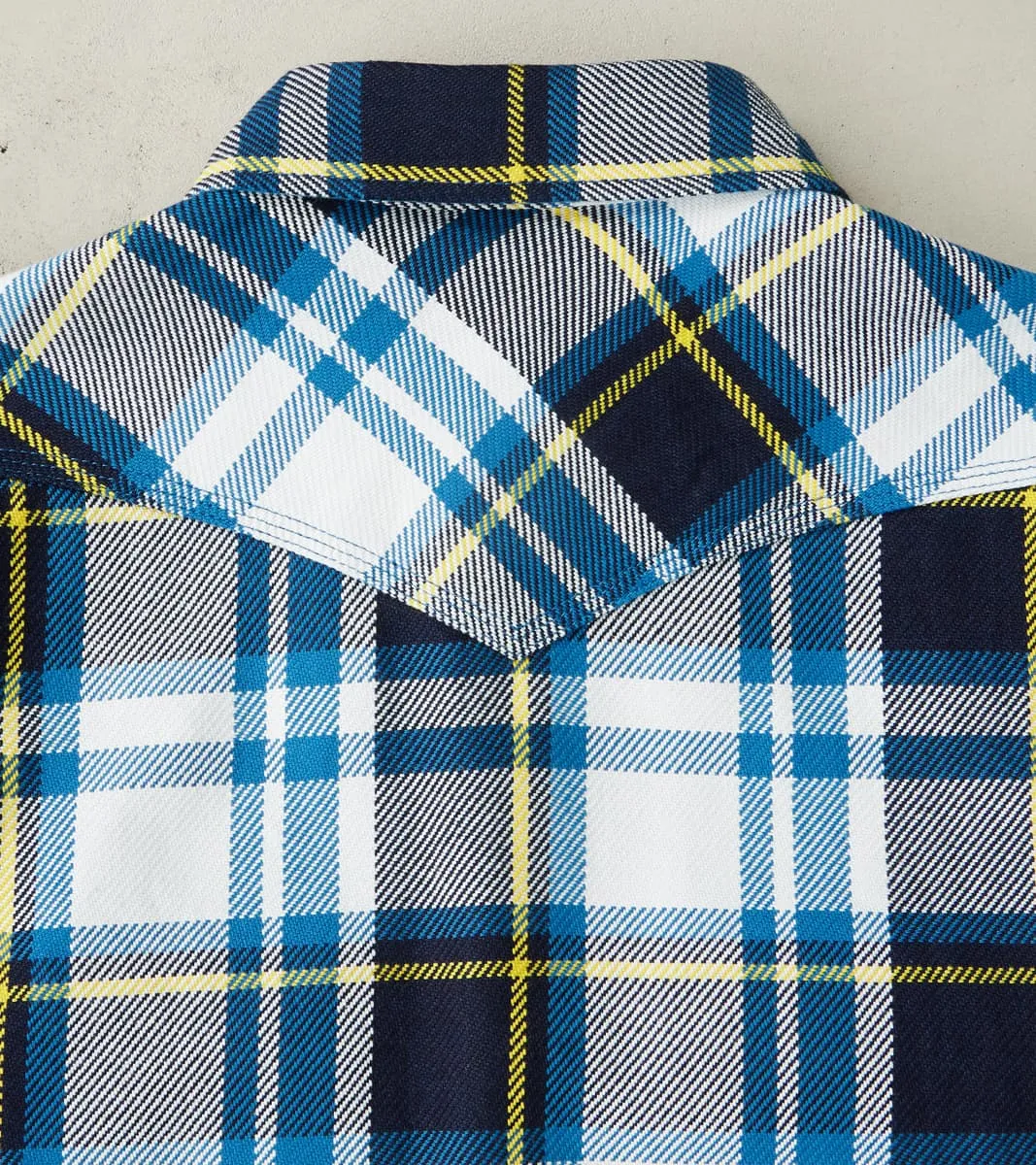 390-BLU - Western- 9oz Selvedge Flannel American Blue Check sold by Division Road product image thumbnail 4