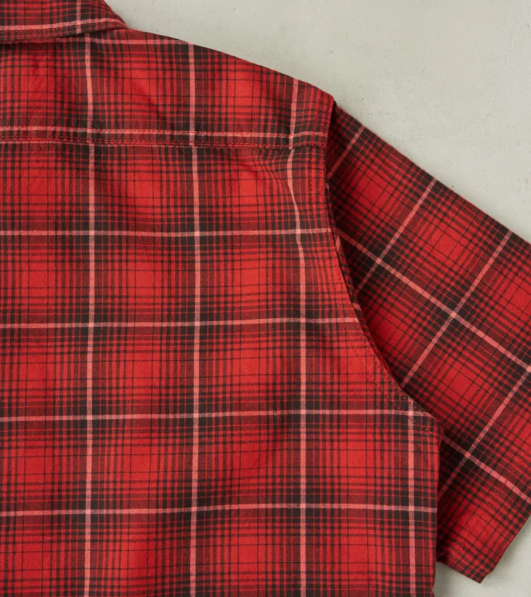 392-RED - Short Sleeved Work Shirt - 5oz Selvedge Red Vintage Check sold by Division Road product image thumbnail 4
