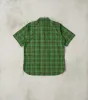 392-GRN - Short Sleeved Work Shirt - 5oz Selvedge Green Vintage Check sold by Division Road