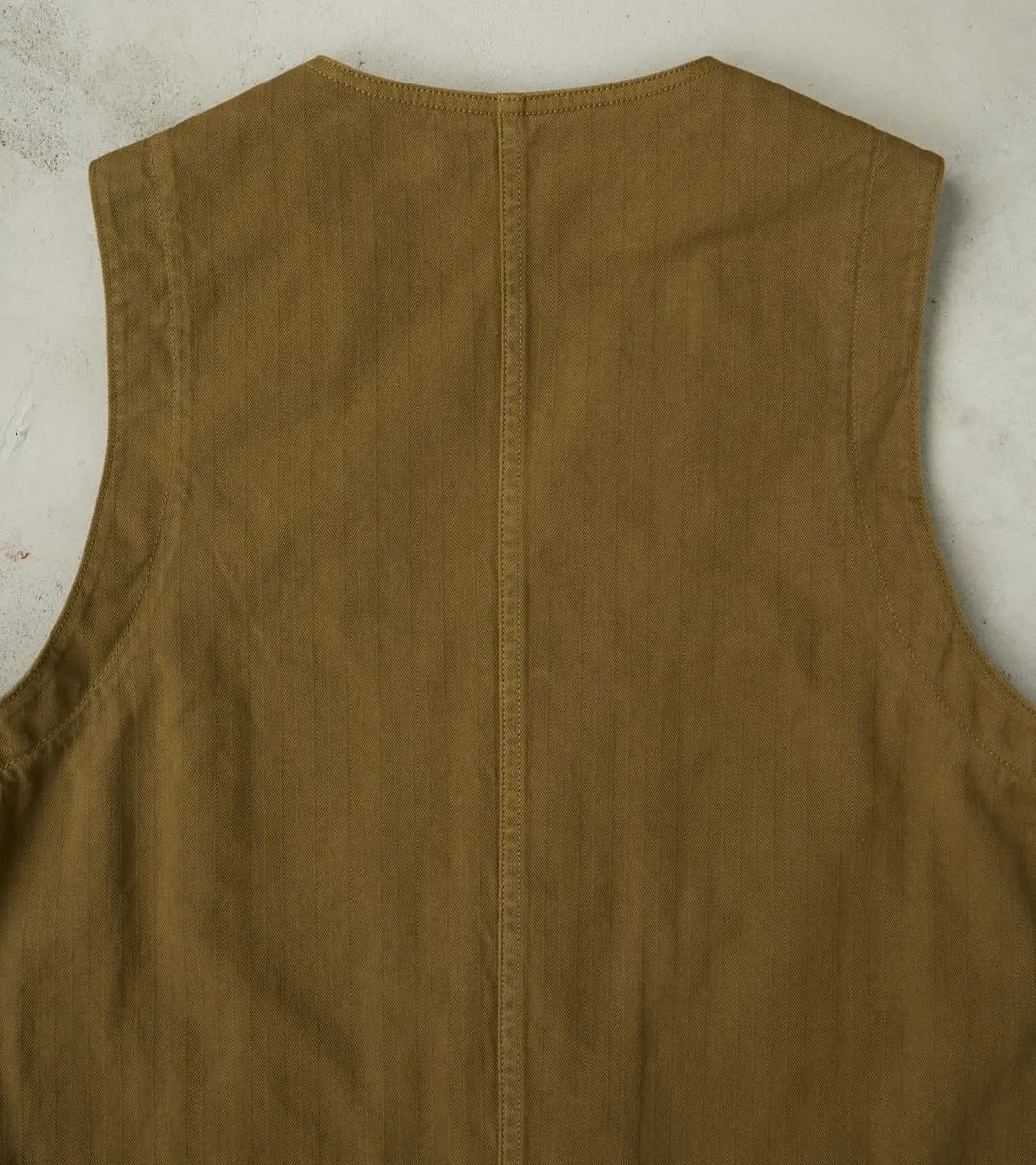 Fisherman Vest - Olive Herringbone Twill sold by Division Road product image thumbnail 5