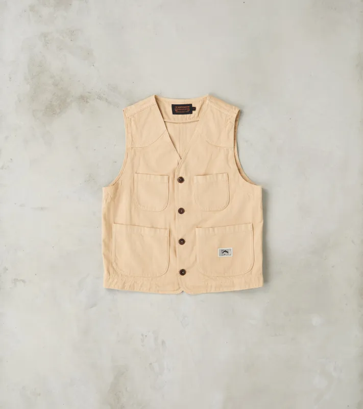 Fisherman Vest - Khaki Herringbone Twill sold by Division Road