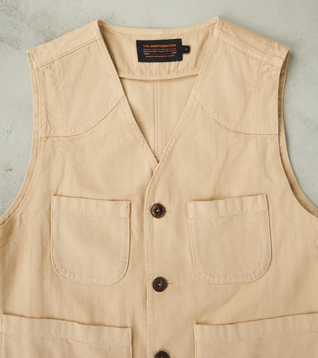 Fisherman Vest - Khaki Herringbone Twill sold by Division Road product image thumbnail 4