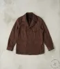 French F-2 Fatigue Jacket - Spence Bryson® Brown Irish Linen Broadcloth sold by Division Road
