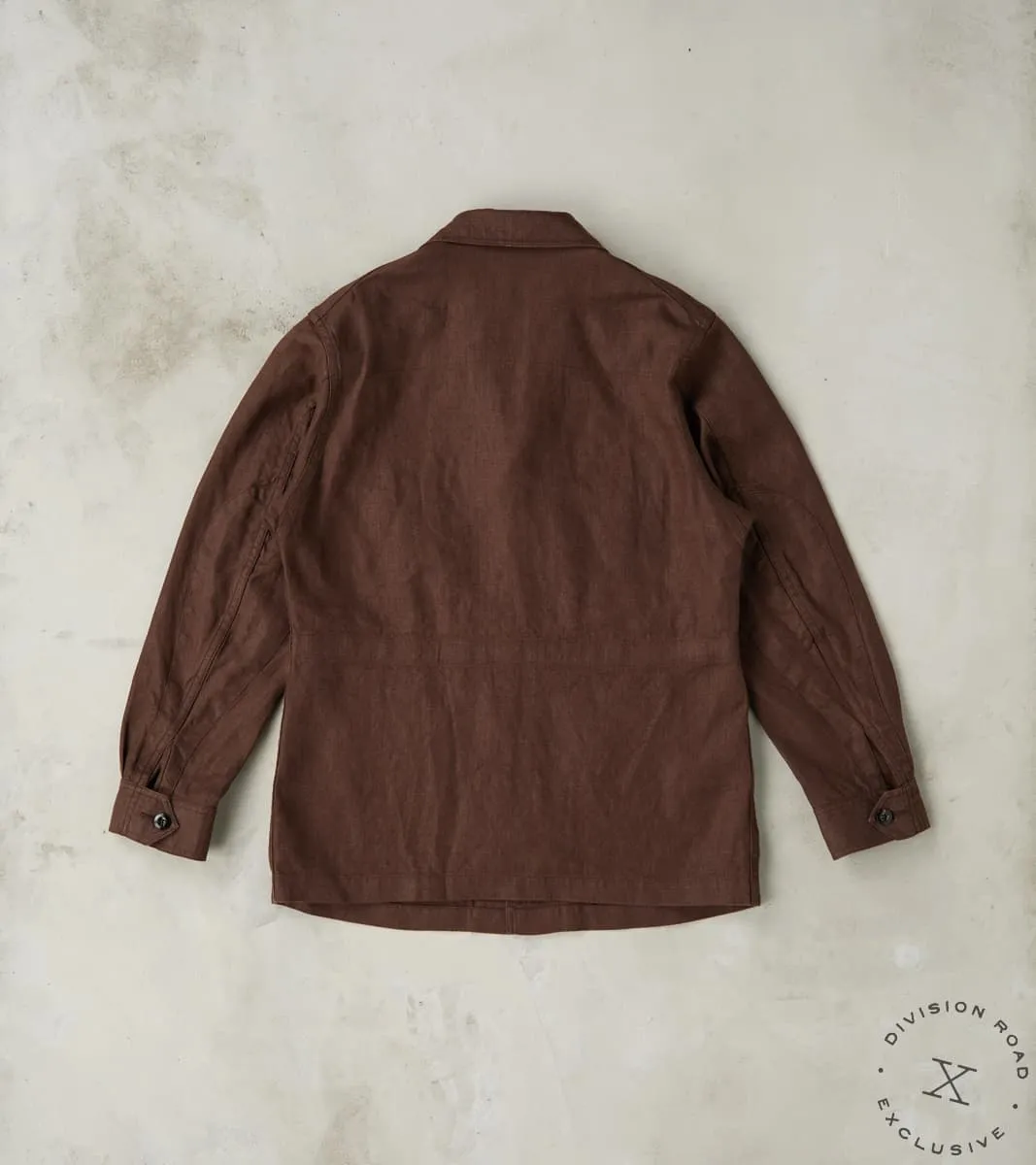 French F-2 Fatigue Jacket - Spence Bryson® Brown Irish Linen Broadcloth sold by Division Road product image thumbnail 2