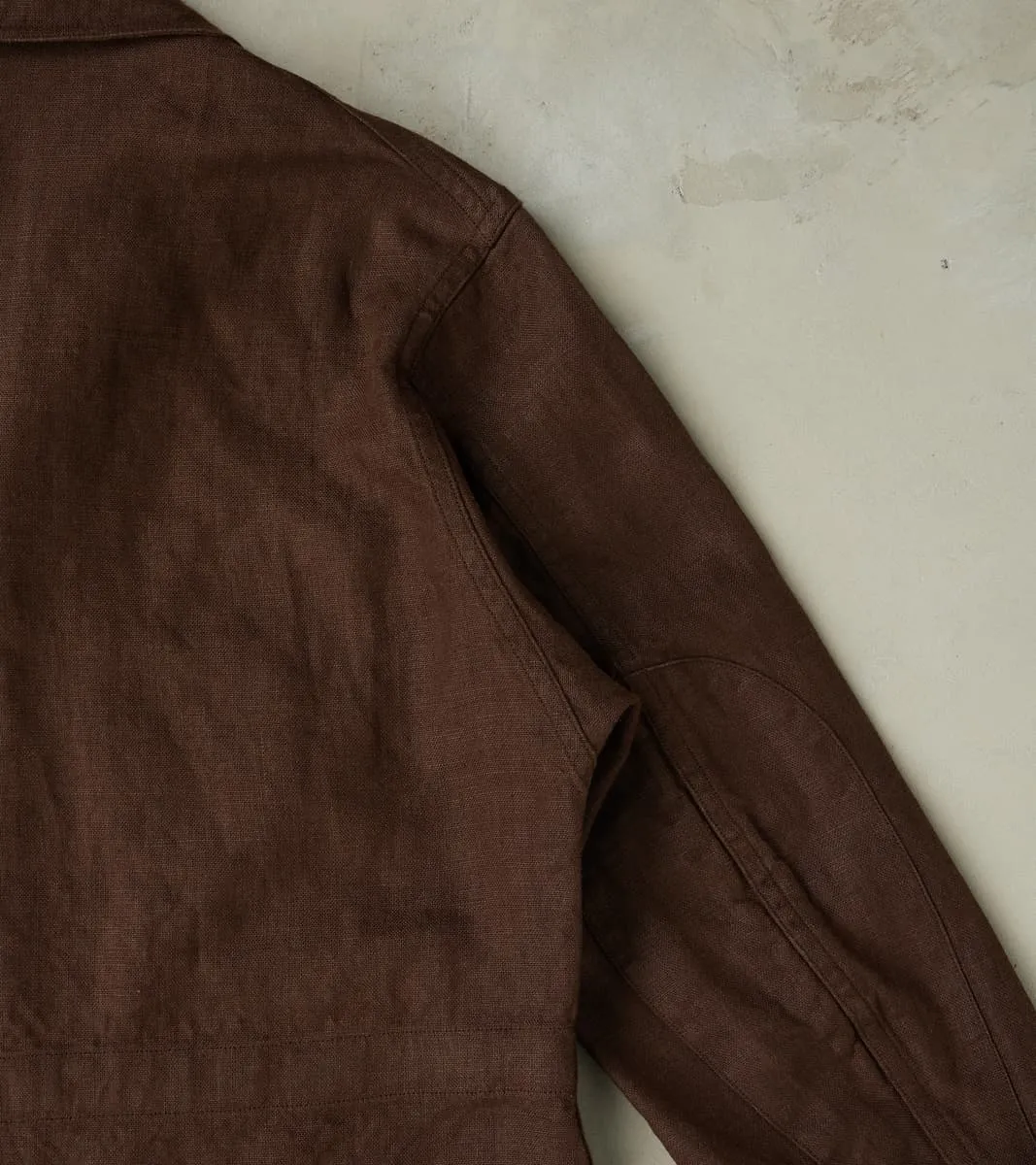 French F-2 Fatigue Jacket - Spence Bryson® Brown Irish Linen Broadcloth sold by Division Road product image thumbnail 5