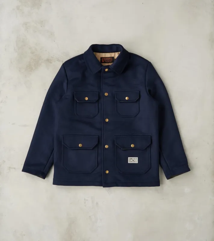 Hunter Jacket Calvana - Navy Melton Wool sold by Division Road