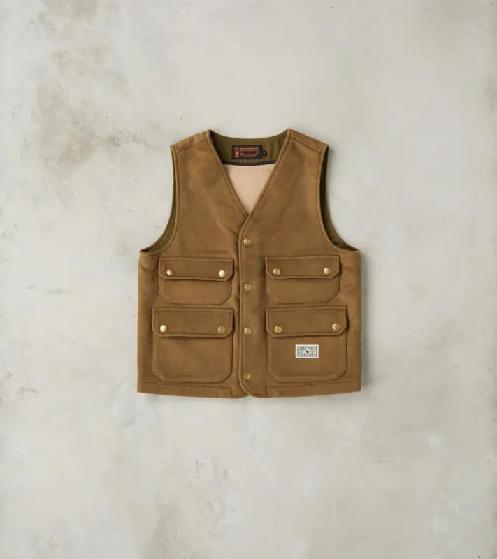 Hunter Vest Retaia - Olive Melton Wool sold by Division Road