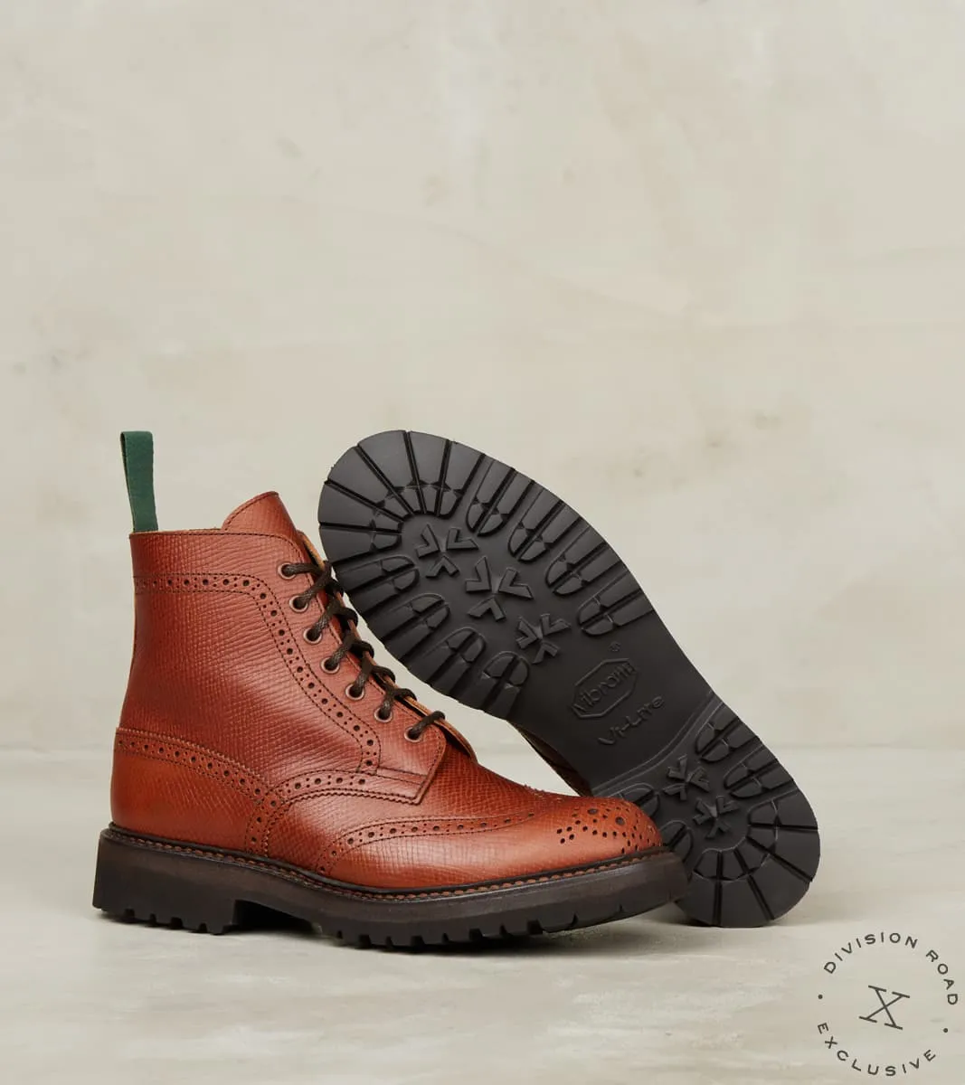 WMNs Stephy Brogue Nomad Boot - Horween Sienna Pioneer Hatch Grain sold by Division Road product image thumbnail 2