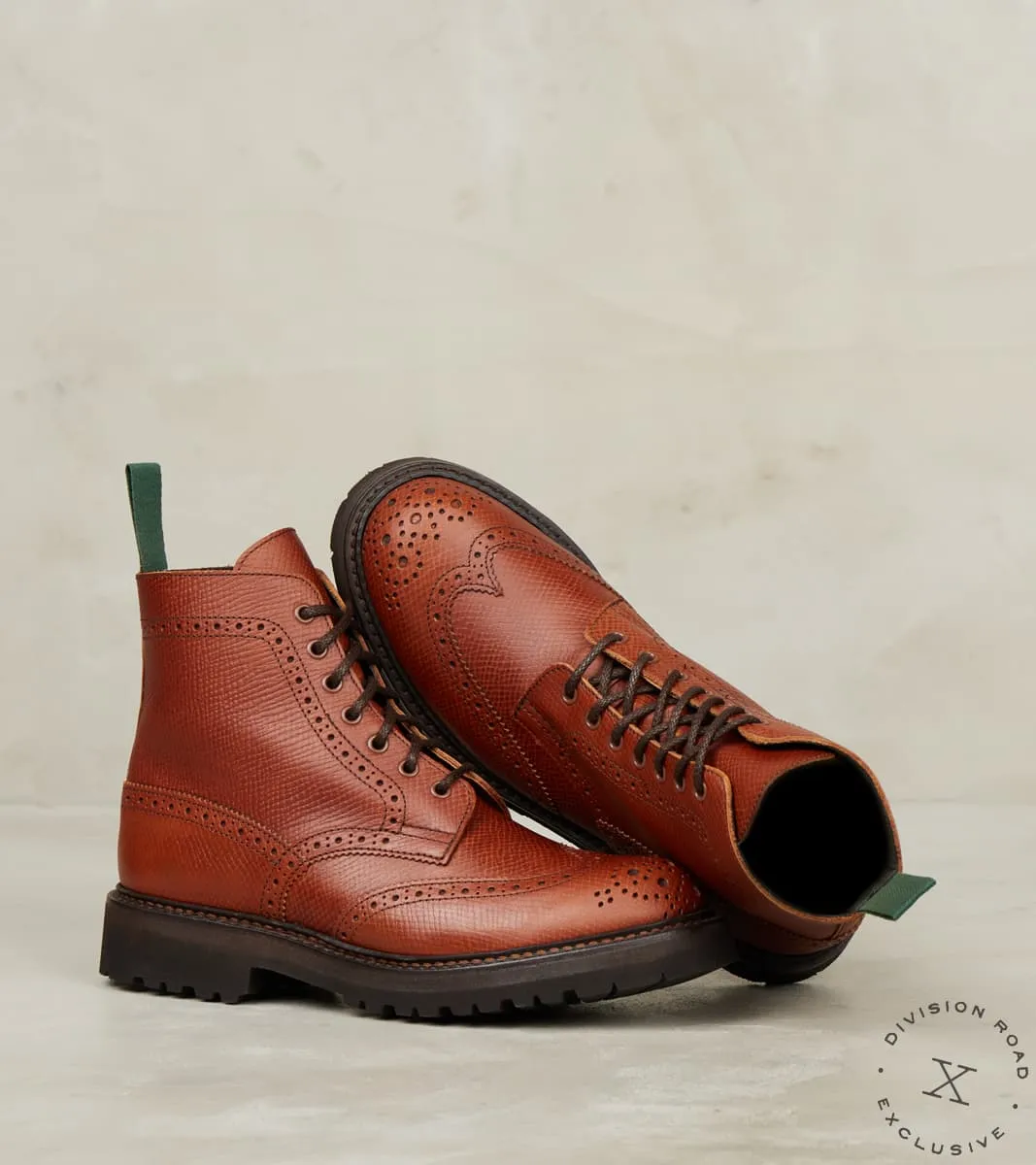 WMNs Stephy Brogue Nomad Boot - Horween Sienna Pioneer Hatch Grain sold by Division Road product image thumbnail 3