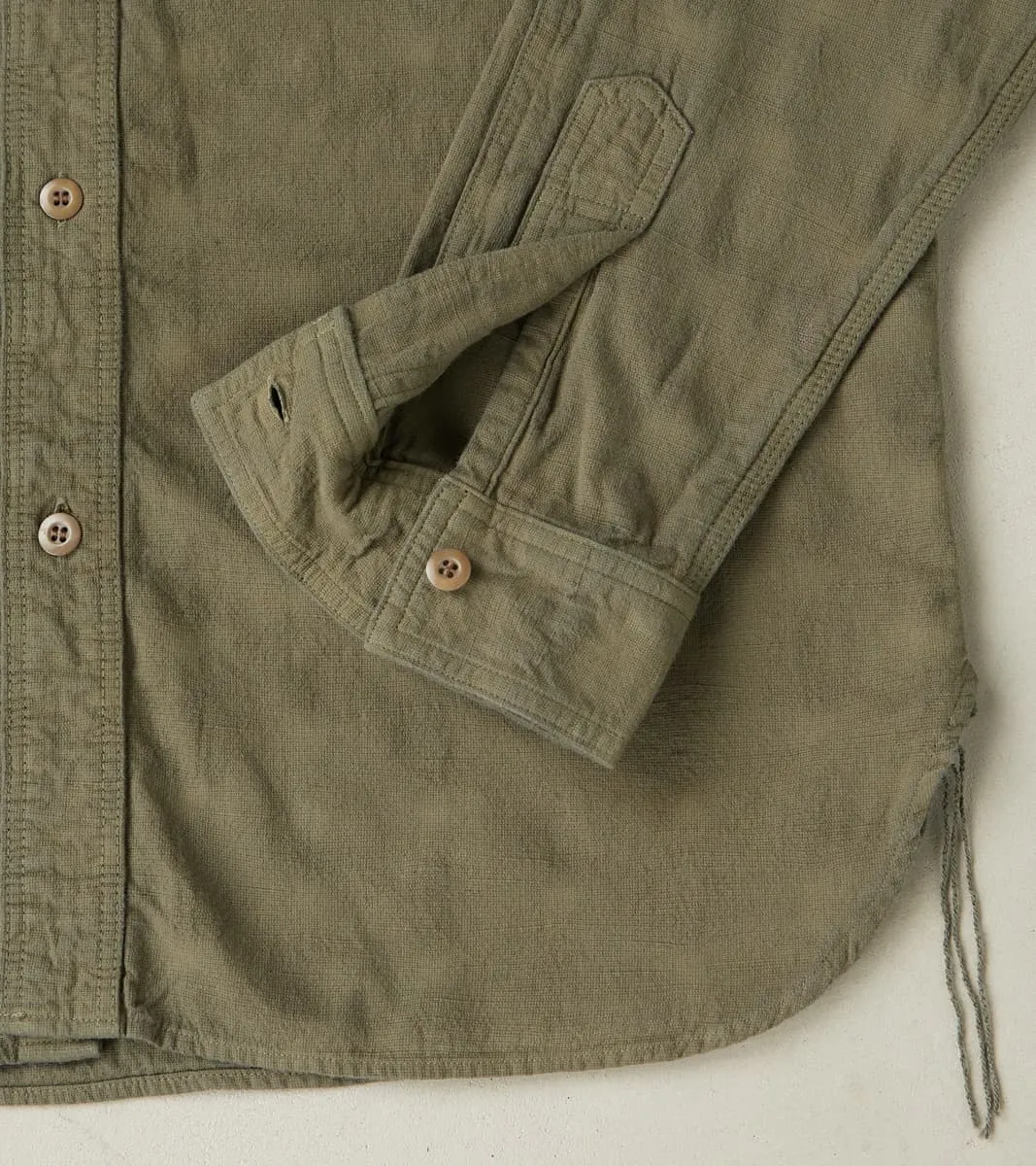 SSS25-ATW Olive Tropical Weather Dobby Shirt sold by Division Road product image thumbnail 5