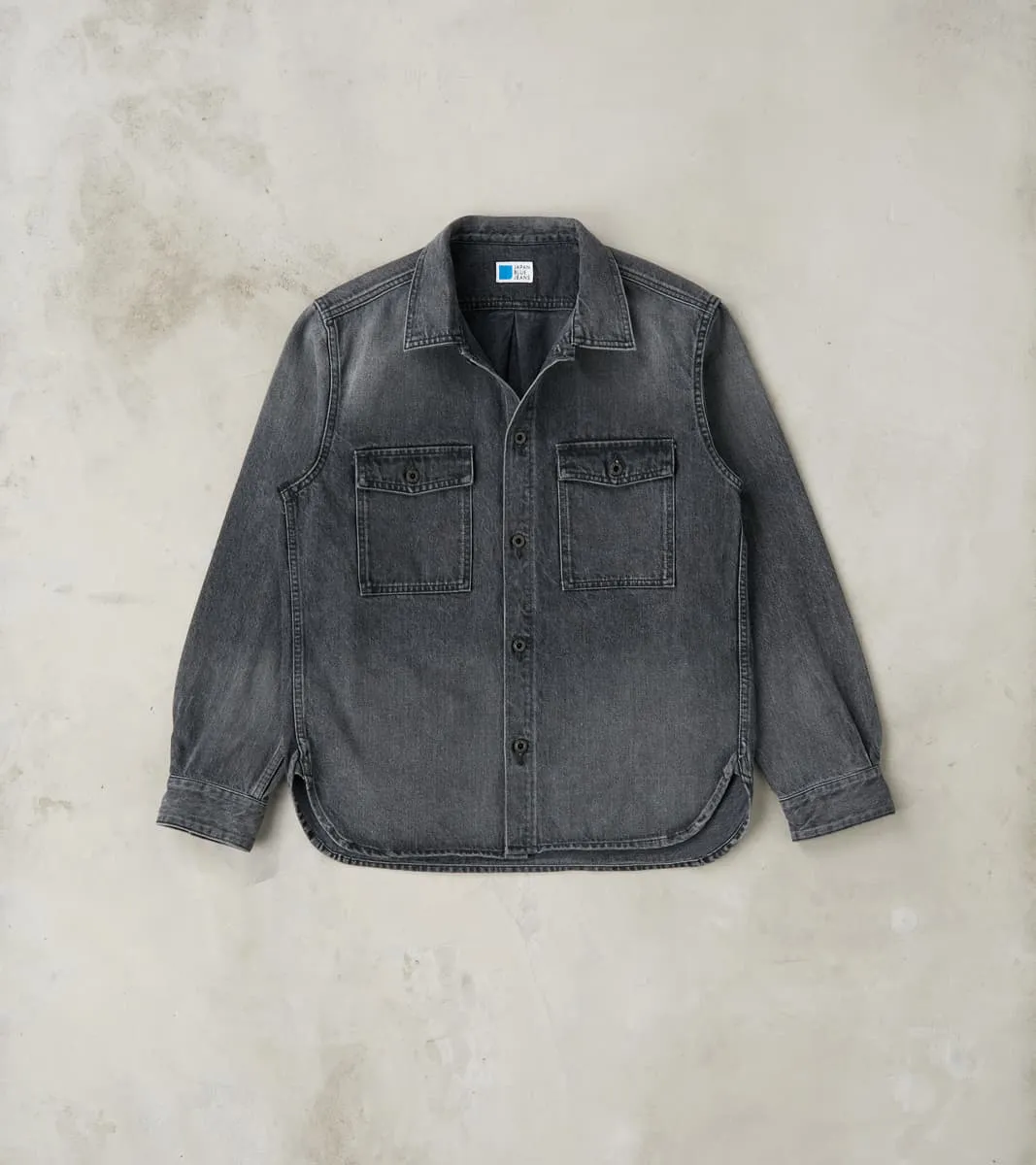 CPO Shirt - 13oz Fade Wash Denim - Dark Grey sold by Division Road