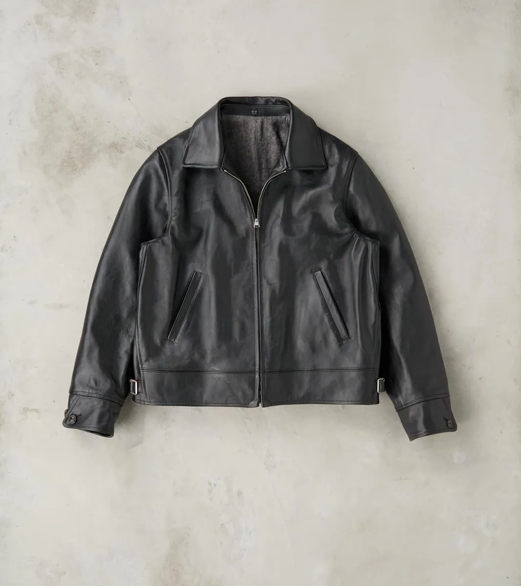 Lot. 802 Cossack Leather Jacket - Veg-Tan Horsehide - Black sold by Division Road