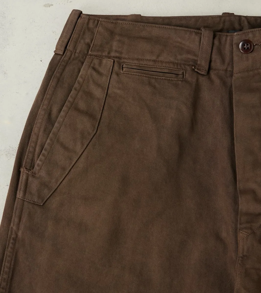 Lot. 202 Engineer Trousers - Chino Cloth - Mud Dyed Brown sold by Division Road product image thumbnail 5
