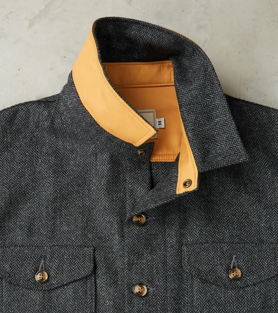 Crissman Overshirt - Abraham Moon® Merino Herringbone - Charcoal sold by Division Road product image thumbnail 5