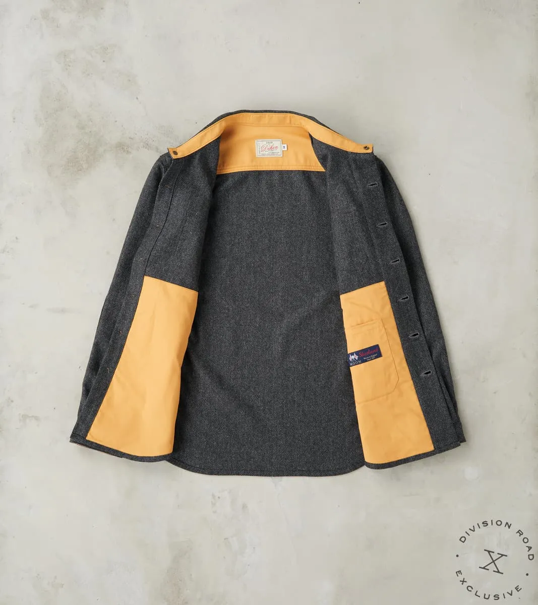 Crissman Overshirt - Abraham Moon® Merino Herringbone - Charcoal sold by Division Road product image thumbnail 3