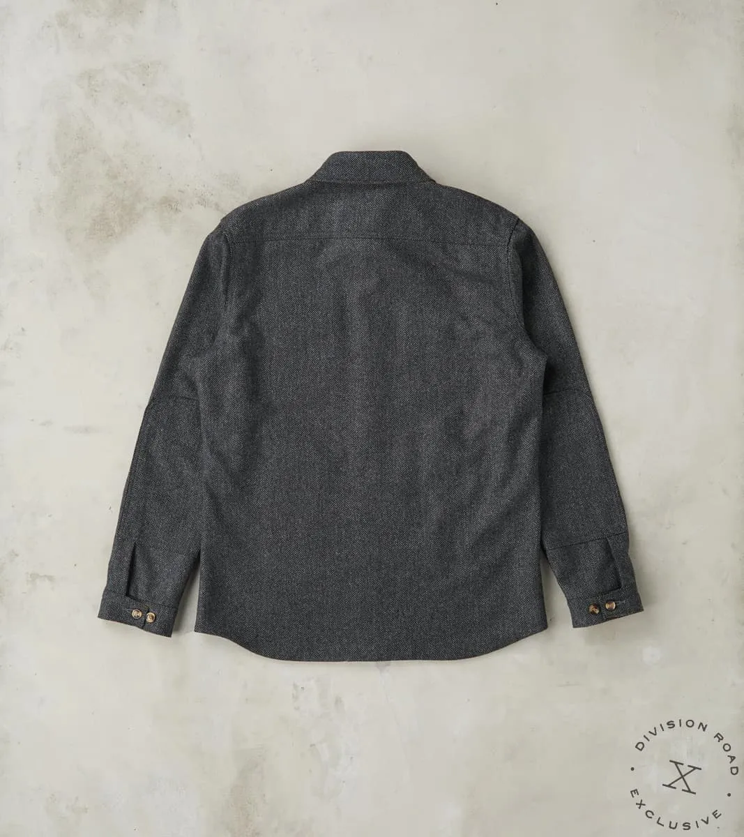 Crissman Overshirt - Abraham Moon® Merino Herringbone - Charcoal sold by Division Road product image thumbnail 2
