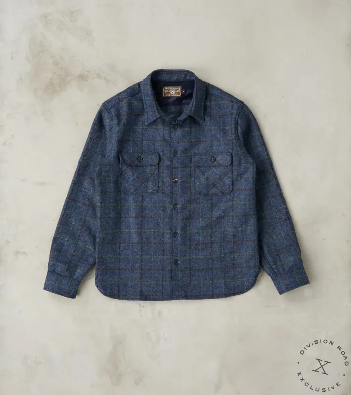Benson - Abraham Moon® Shetland Estate Tweed - Navy Check made by Freenote Cloth
