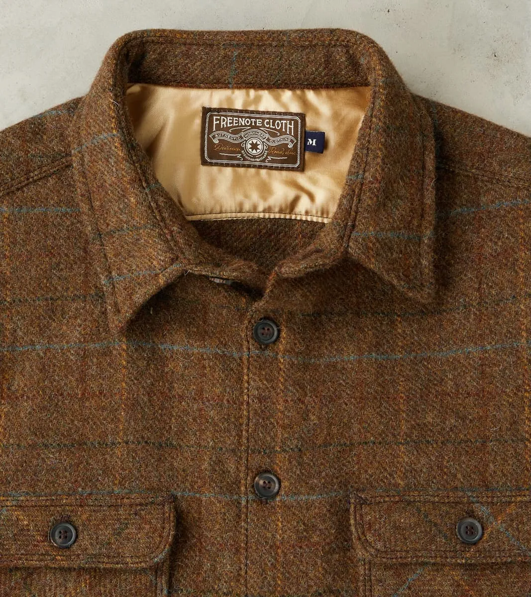 Benson - Abraham Moon® Shetland Estate Tweed - Olive Check sold by Division Road product image thumbnail 3